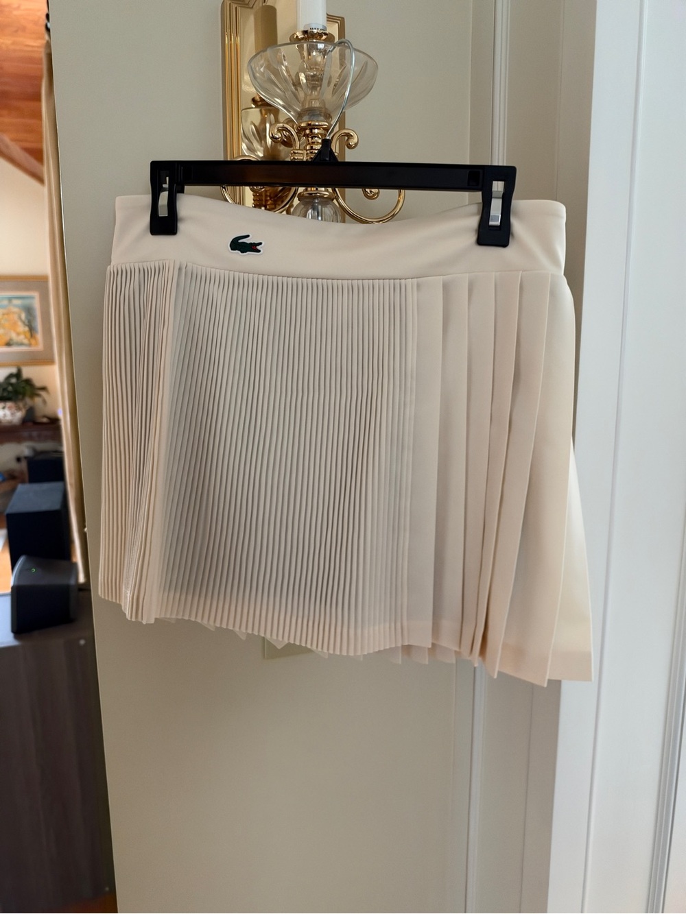 Lacoste Women's Cream Pleated Tennis Skirt